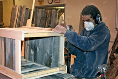 Custom-made rustic log furniture